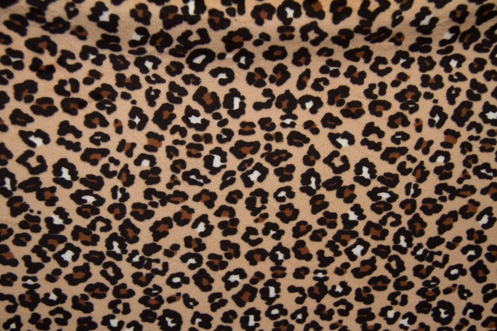 Minky Fabric--Spotted Camel & Black