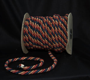 1/2" Navy, Tan & Rust Decorative Cording