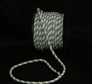 1/4" Blue & Beige Decorative Cord Trim