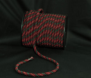 3/8" Burgundy & Hunter Green Decorative Cord Trim
