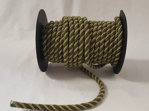 3/8" Olive & Taupe Decorative Cording - 5 Yards