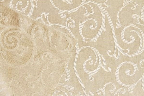 Discount Fabric JACQUARD Ivory Scroll Drapery