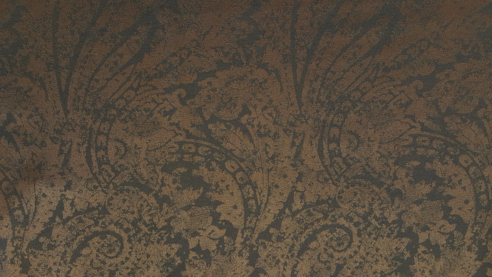 Discount Fabric JACQUARD Blue Gray Burnished Scroll Drapery