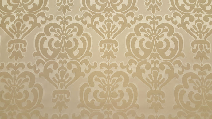 Discount Fabric JACQUARD Tan Medallion Drapery