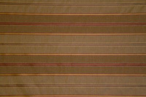 Discount Fabric JACQUARD Taupe & Deep Red Stripe Drapery
