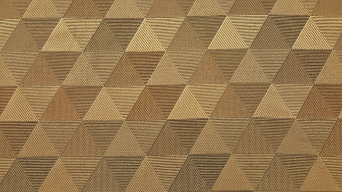 Discount Fabric JACQUARD Gold & Pewter Diamond Drapery