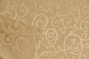 Discount Fabric JACQUARD Honey Tone Scroll Drapery