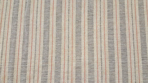 Discount Fabric OPEN WEAVE DRAPERY Salmon & Taupe Striped