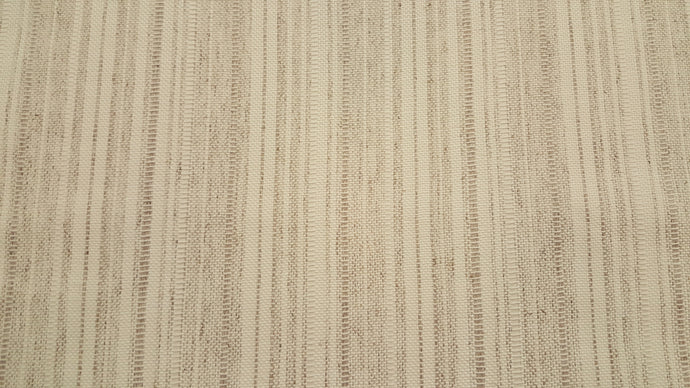 Discount Fabric OPEN WEAVE DRAPERY Cream & Tan Stripe