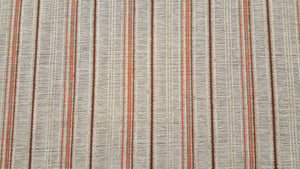 Discount Fabric OPEN WEAVE DRAPERY Burnt Orange & Cinnamon Stripe