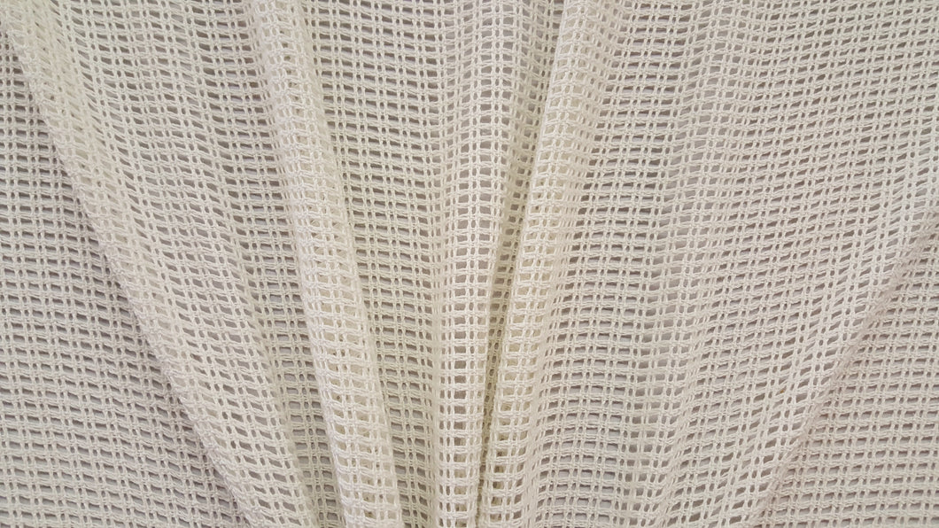 Discount Fabric OPEN WEAVE DRAPERY Cream Crocheted