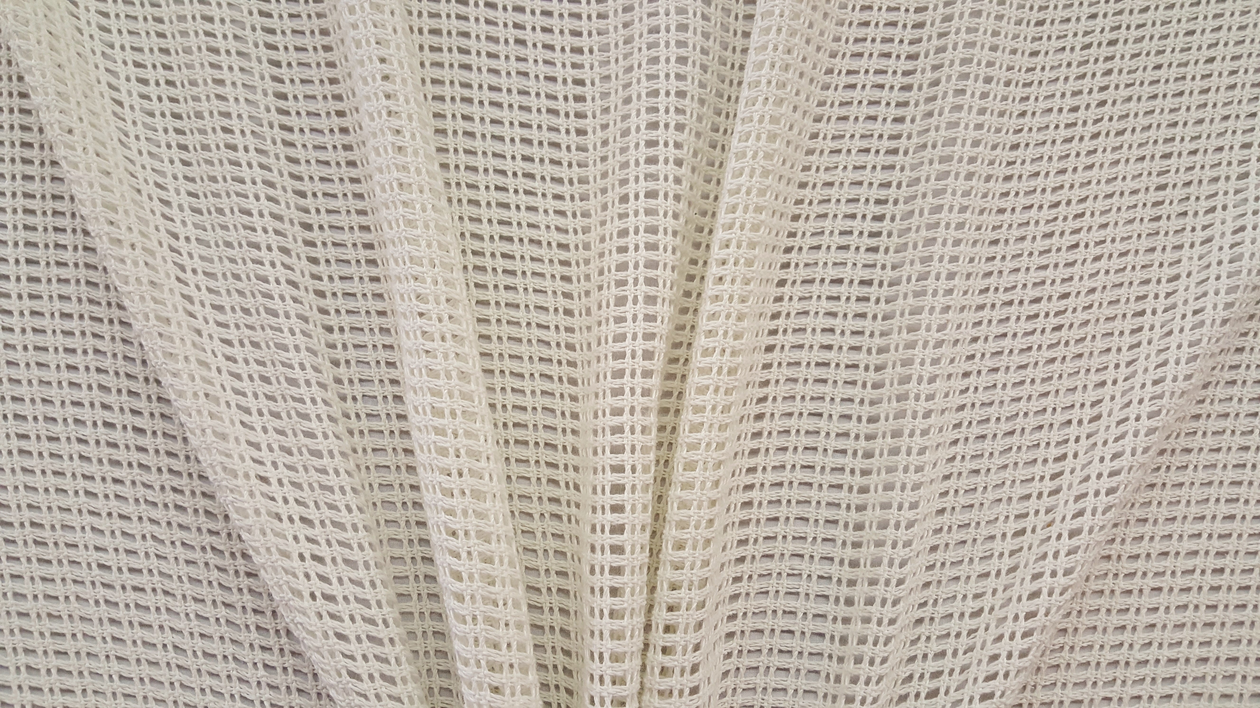 Discount Fabric OPEN WEAVE DRAPERY Cream Crocheted – In-Weave Fabric