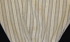 Discount Fabric OPEN WEAVE DRAPERY Taupe & Brown Stripe