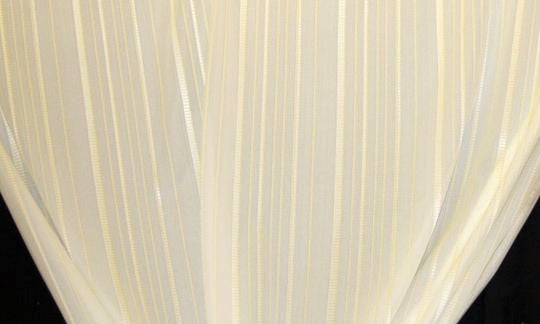 Discount Fabric OPEN WEAVE DRAPERY Cream & Gold Stripe