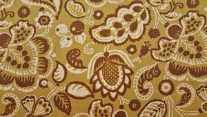 Discount Fabric DRAPERY P. Kaufman Lime Green, Brown, & Ivory Floral & Leaf