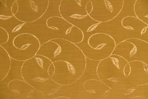 Discount Fabric DRAPERY Gold Vining Leaf