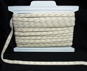 7/8" Braided Trim - Light Gold & Cream - 5 Yards or 25 Yards