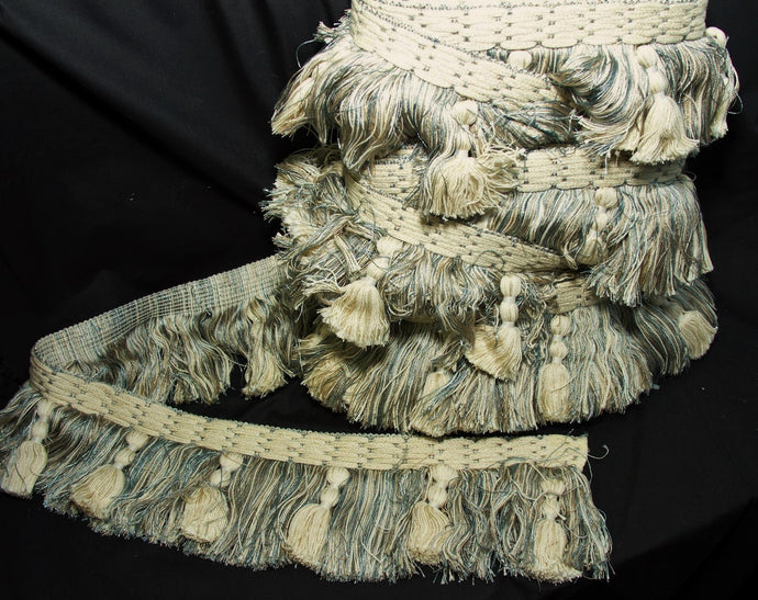 Blue & Creme Decorative Fringe