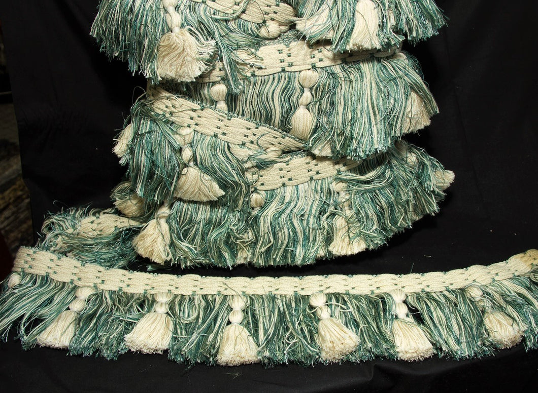 Teal & Creme Decorative Fringe