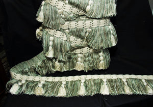 Aqua Green & Creme Decorative Fringe