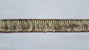 2" Taupe, Gold & Cream Loop Fringe