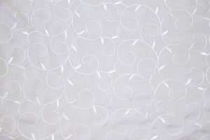 Discount Fabric SHEER Winter White Vine Embroidered Voile