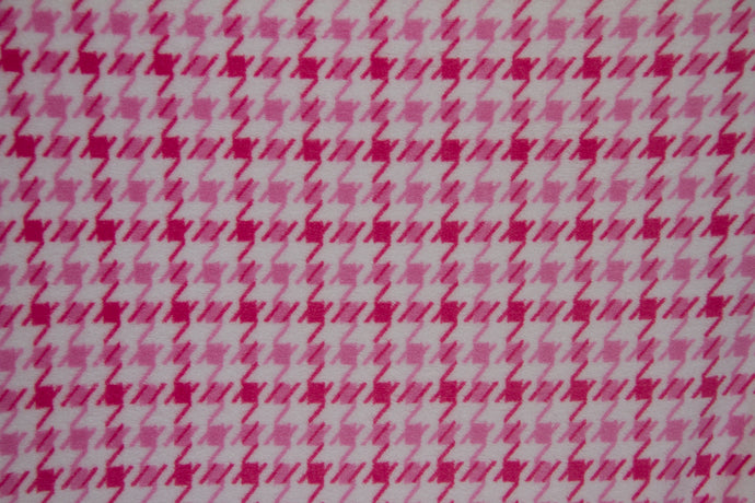 Ultra Plush Whisper Fleece Fabric--Hounds Tooth Pink