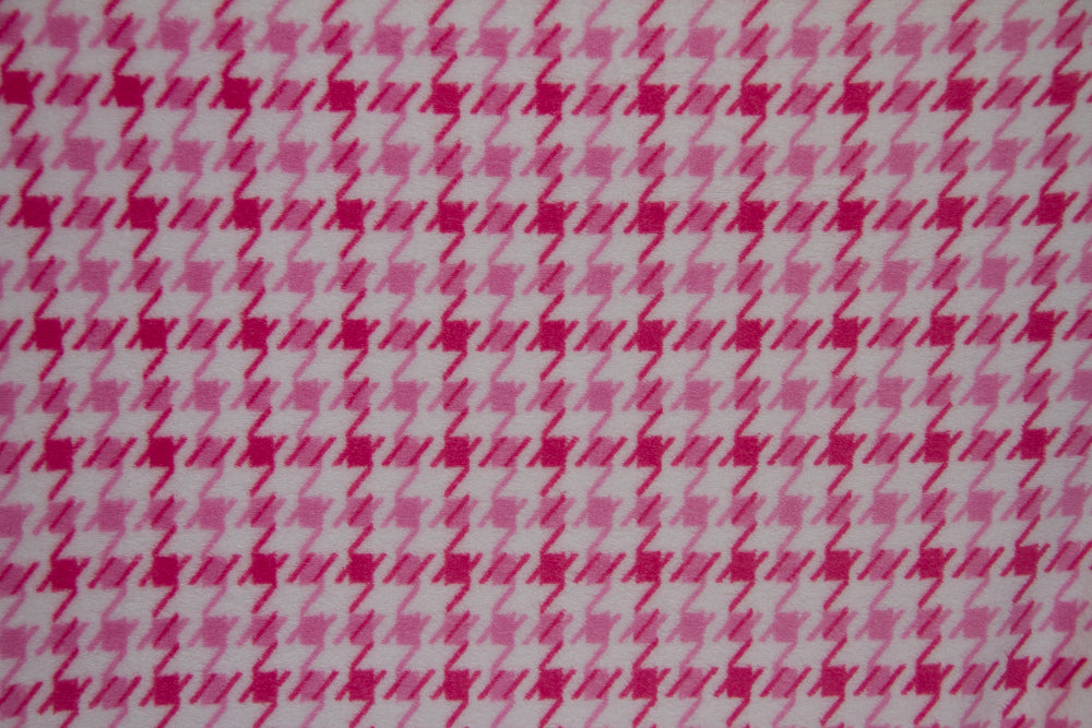 Ultra Plush Whisper Fleece Fabric--Hounds Tooth Pink