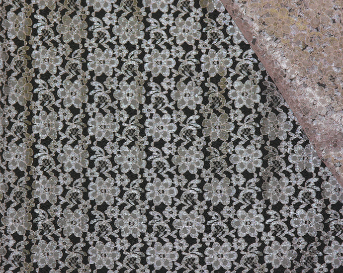 Pink Raschel Lace Fabric