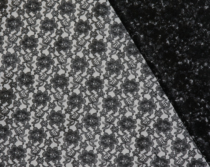 Black Raschel Lace Fabric