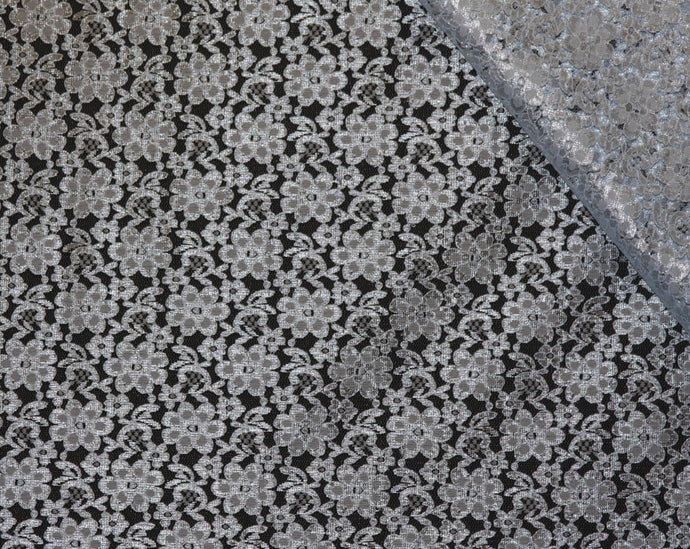 Light Blue Raschel Lace Fabric