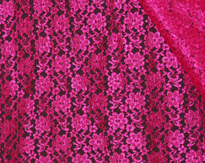 Fuchsia Raschel Lace Fabric