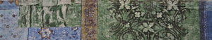 Discount Fabric DRAPEPRY - 5 1/4" Wide - Blue, Green, Tan & Brown Abstract Print