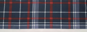 Discount Fabric POLY/COTTON - 8 3/8" Wide - Navy & Red Plaid