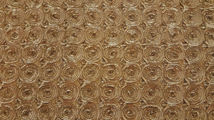 Gold Large Organza Rosette Taffeta Fabric