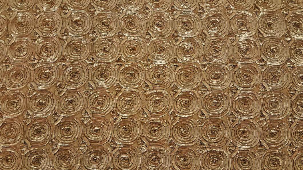 Gold Large Organza Rosette Taffeta Fabric