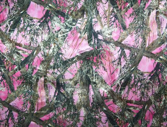 True Timber Pink Camouflage Charmeuse Satin Fabric