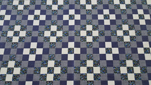 90" Patches Blue Cheater's Quilt Fabric - By The Yard