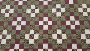 90" Patches Green Cheater's Quilt Fabric - By The Yard