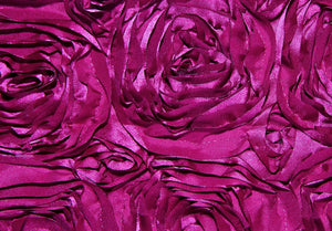 Fuchsia Rosette Taffeta Fabric