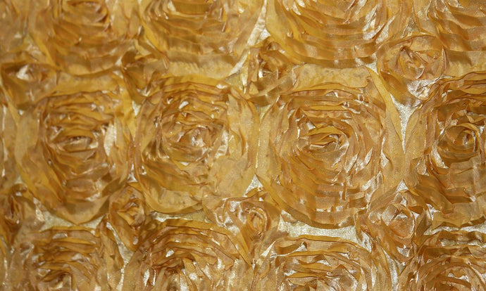 Gold Rosette Satin Fabric