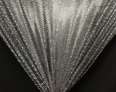 Black/Silver Dot Sequin Knit - WHOLESALE FABRIC - 12 Yard Bolt