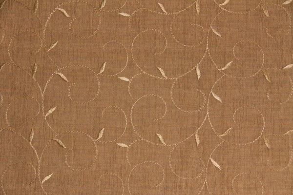 Discount Fabric SEMI-SHEER Spice Embroidered Drapery