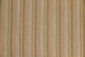 Discount Fabric SEMI-SHEER Taupe & Olive Stripe Drapery