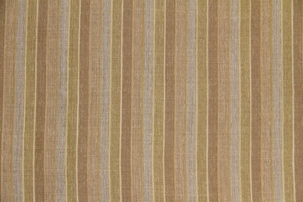 Discount Fabric SEMI-SHEER Taupe & Olive Stripe Drapery