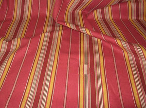 62" Red/Gold/Green Stripe Denim Fabric