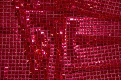 Red Square Sequin Knit Fabric