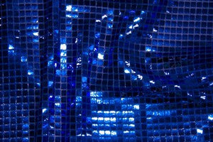 Royal Blue Square Sequin Knit Fabric