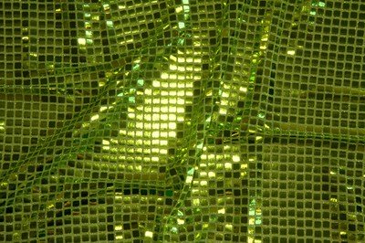 Lime Green Square Sequin Knit Fabric
