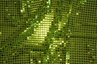 Lime Green Square Sequin Knit - WHOLESALE FABRIC - 12 Yard Bolt